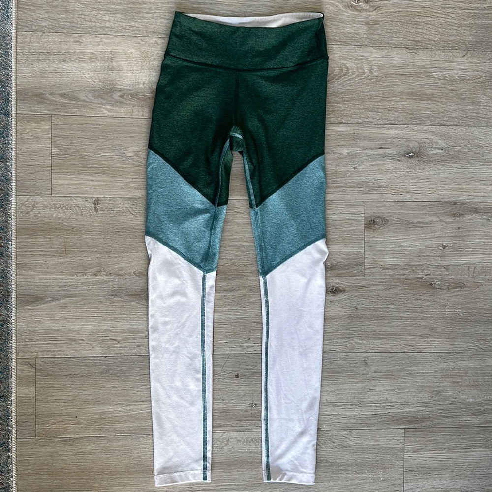 outdoor voices size xs green and pink leggings